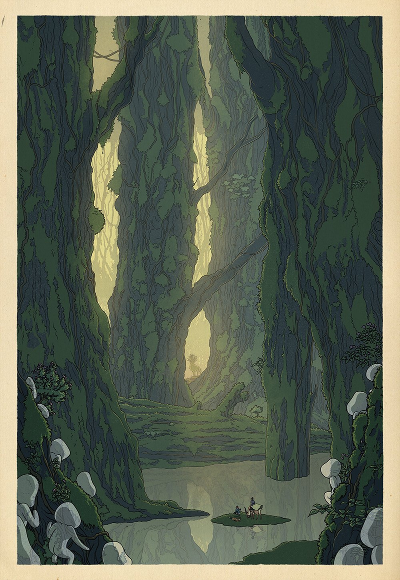 Illustration for article titled The Serenity of Hayao Miyazaki's Films Is Perfectly Captured in These Posters